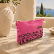 Cartera de piel fucsia