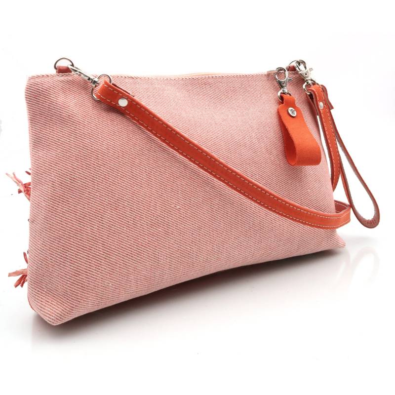 Bolso de hombro color coral