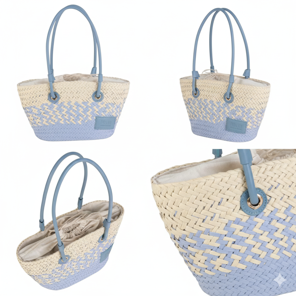 Bolso tote azul turquesa