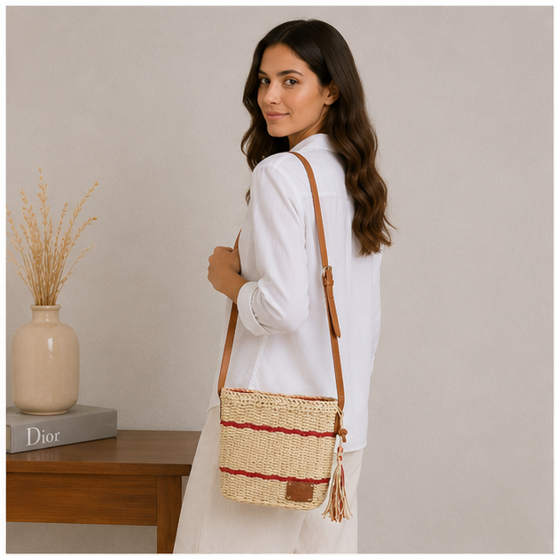 Bolso de hombro rojo