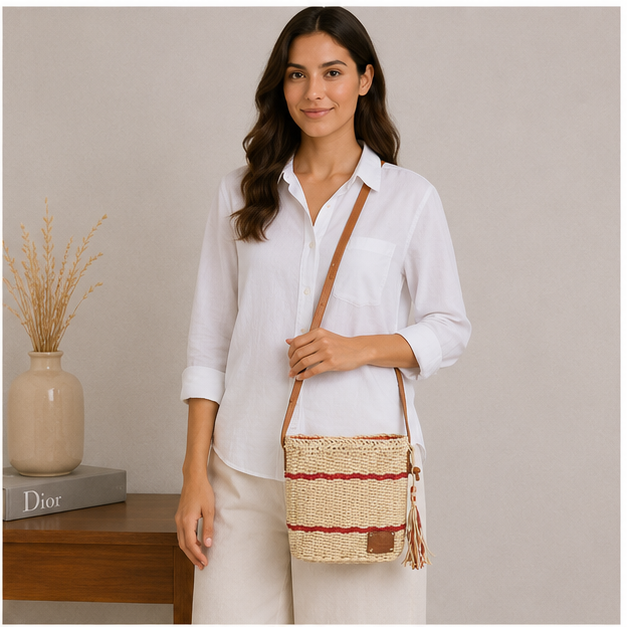 Bolso de hombro rojo