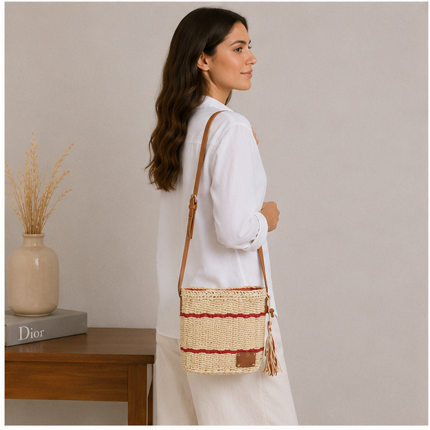 Bolso de hombro rojo