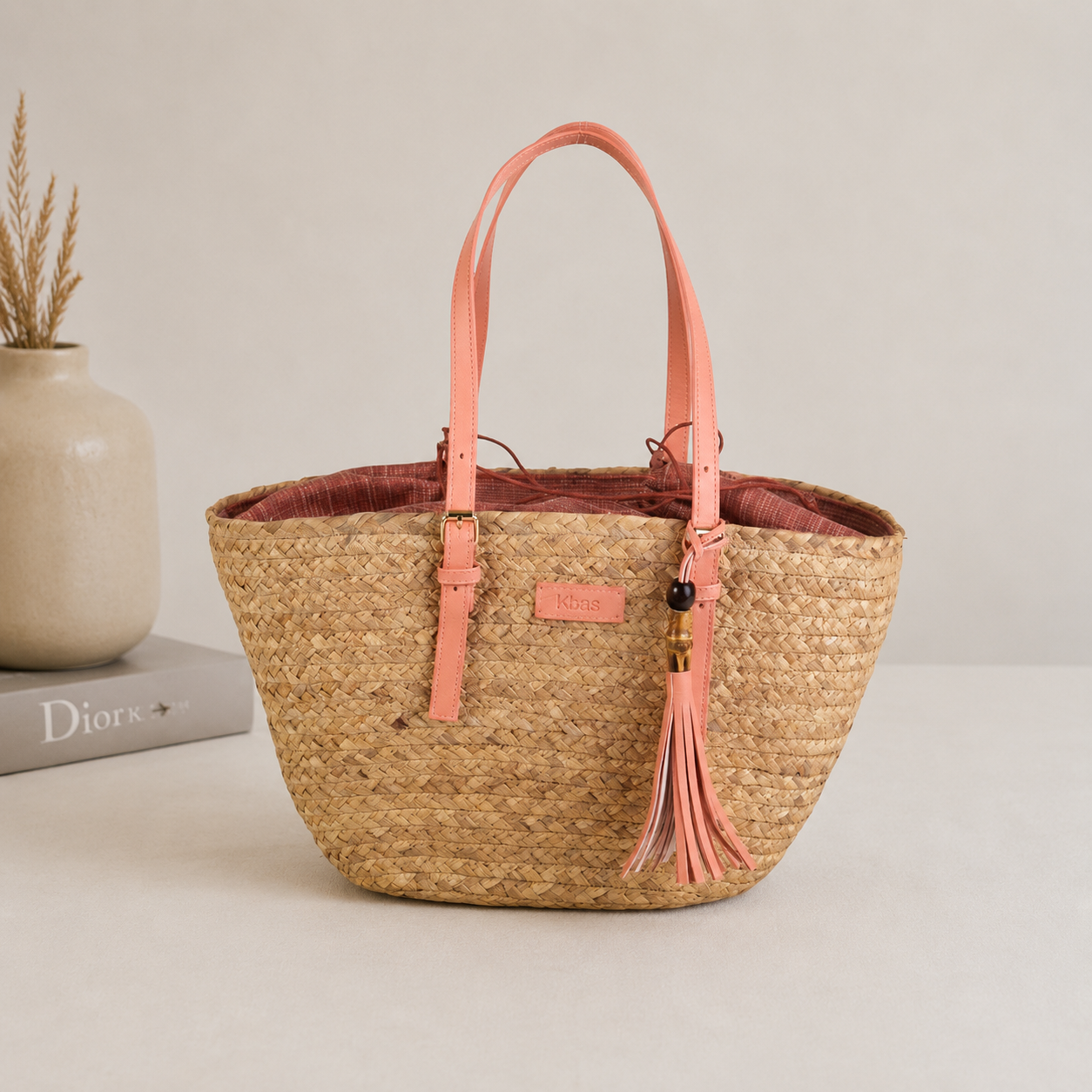 Bolso tote tejido naranja