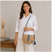 Bolso de hombro trenzado azul