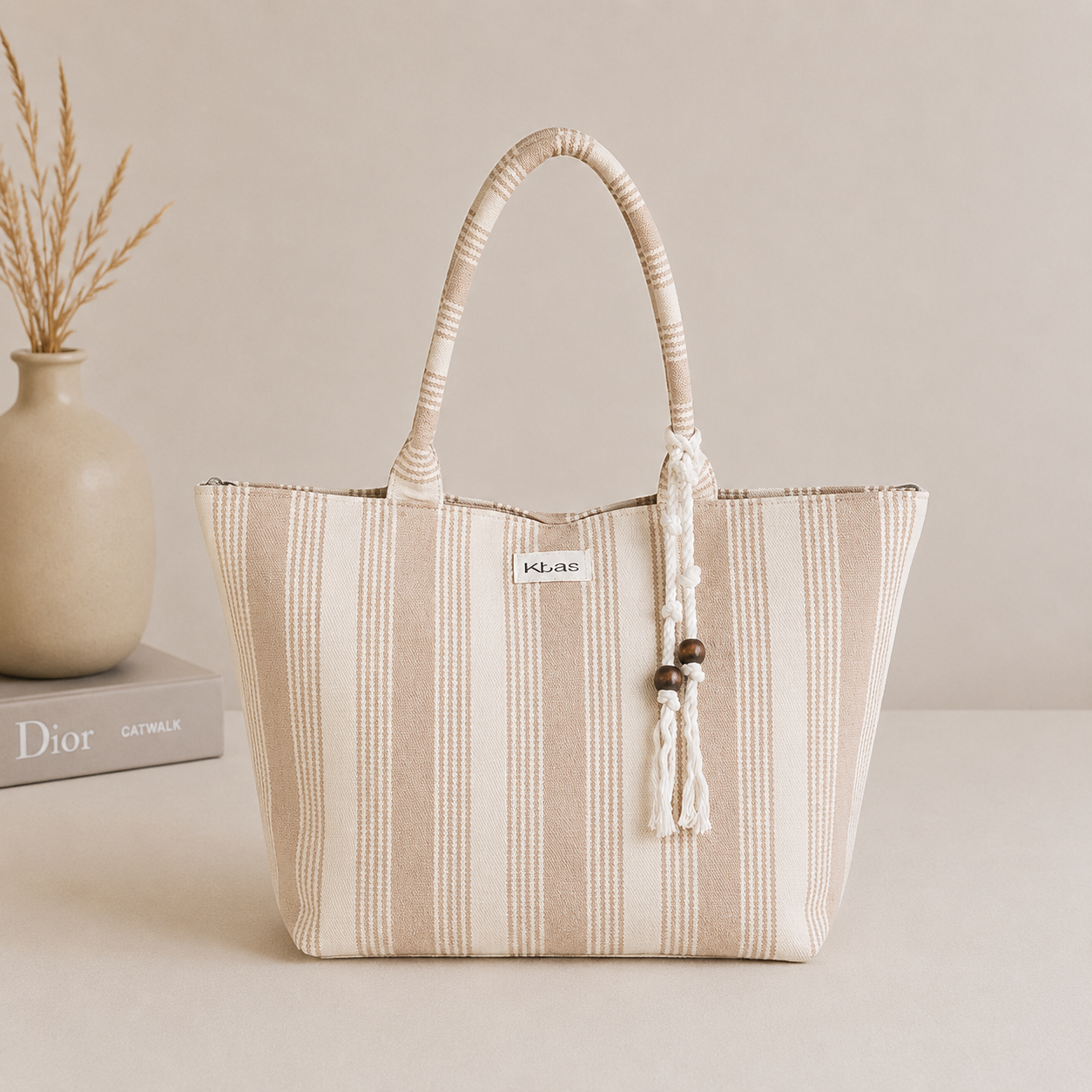 bolsa de algodón beige