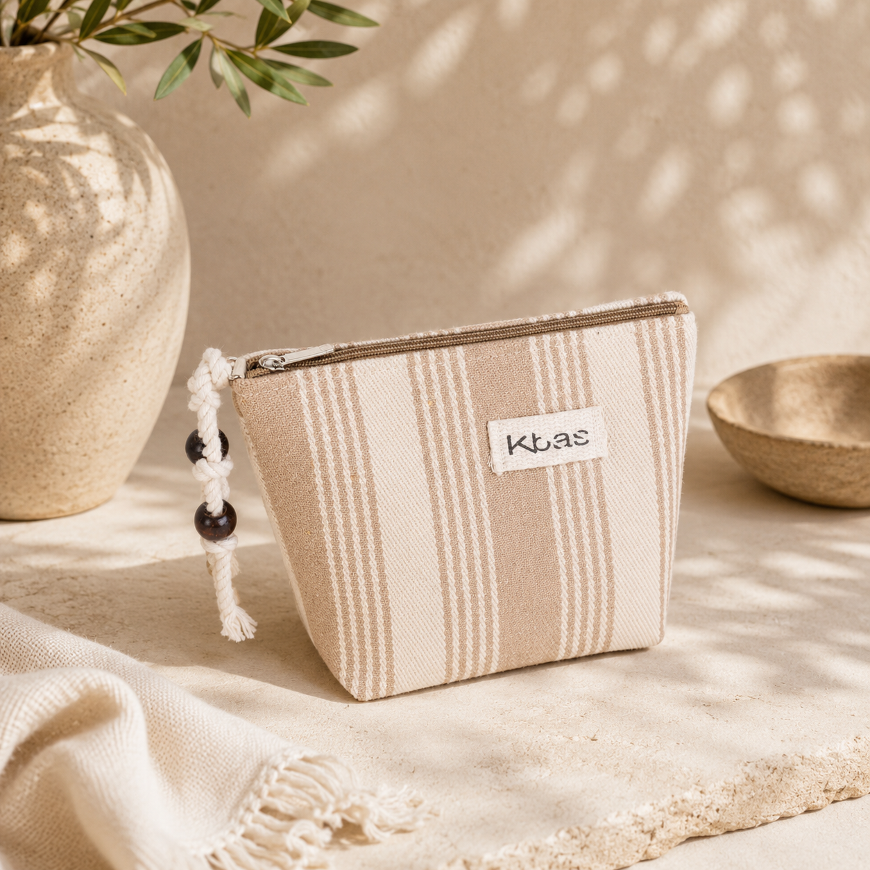 bolsa de algodón beige