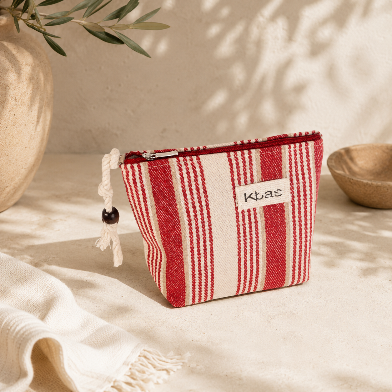 Bolsa de algodón roja