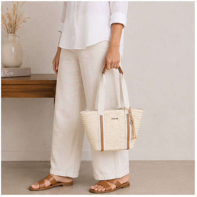 bolso de mano marrón