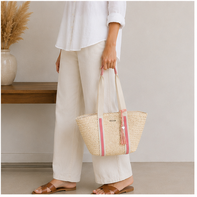 bolso de mano rosa