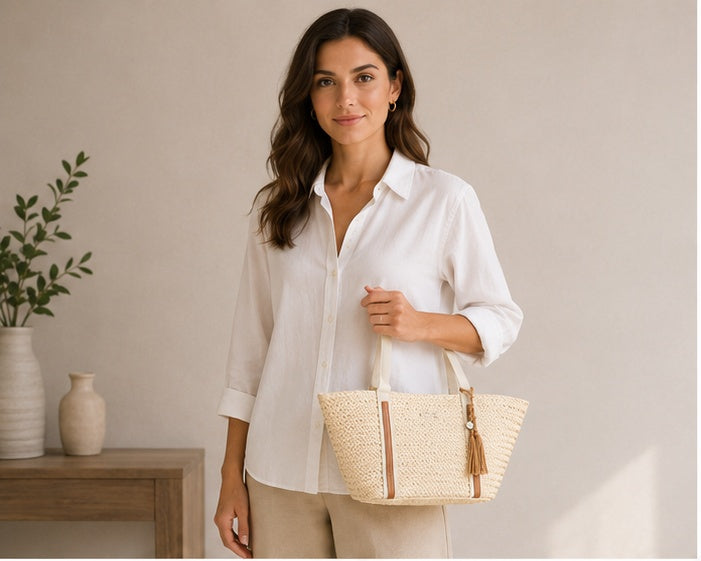 Bolso trenzado natural