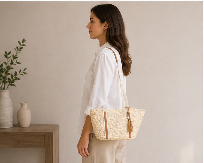 Bolso trenzado natural