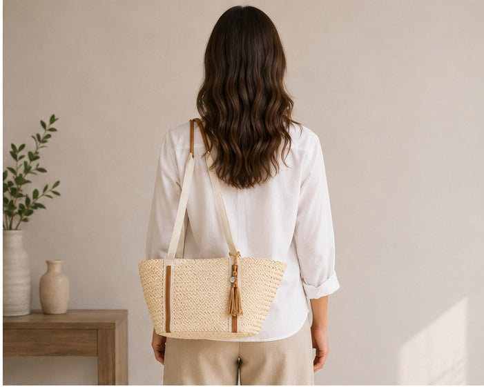 Bolso trenzado natural