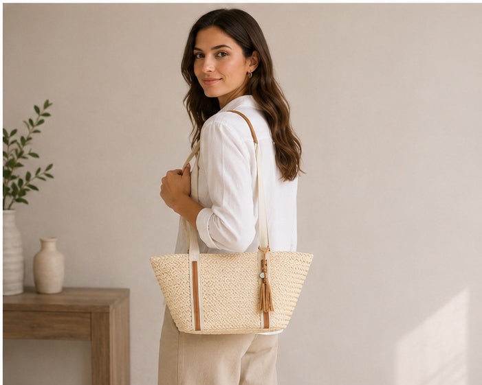 Bolso trenzado natural