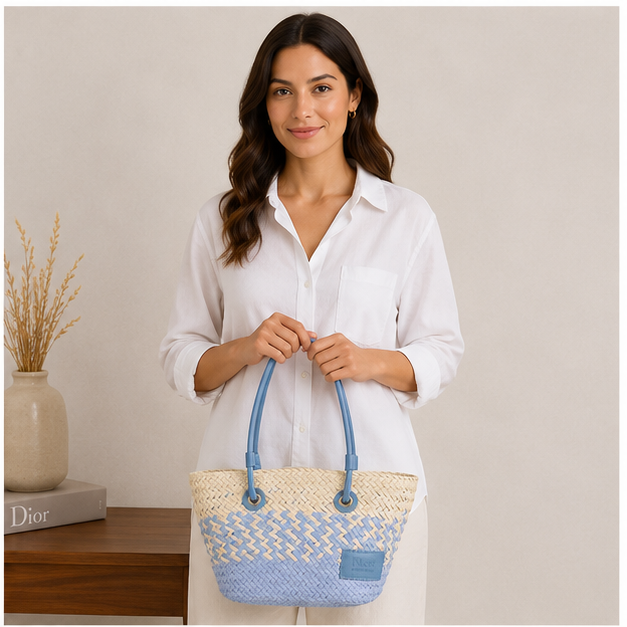 Bolso tote azul turquesa