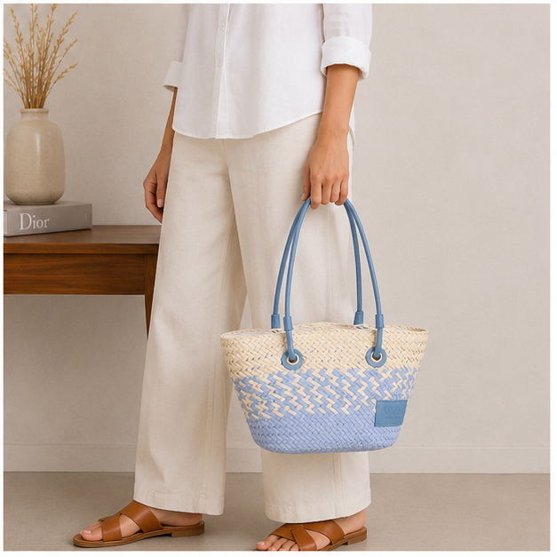 Bolso tote azul turquesa