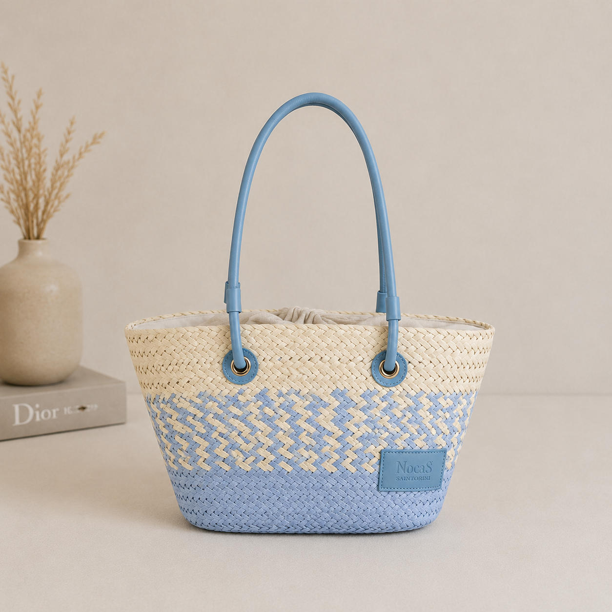 Bolso tote azul turquesa