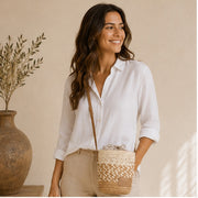 Bolso de hombro beige