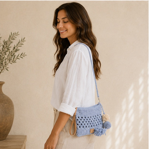 Bolso de hombro azul