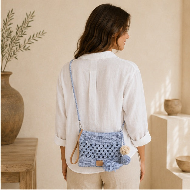 Bolso de hombro azul