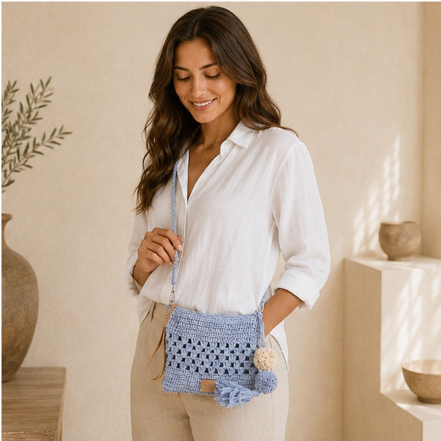 Bolso de hombro azul