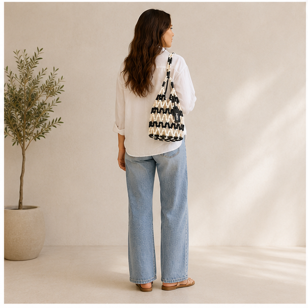 Bolsa de malla bicolor
