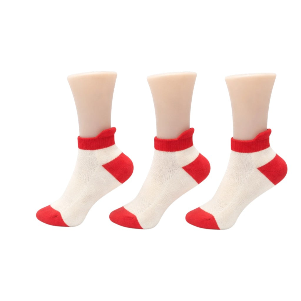 Lote de 3 Calcetines Cortos Color Rojo