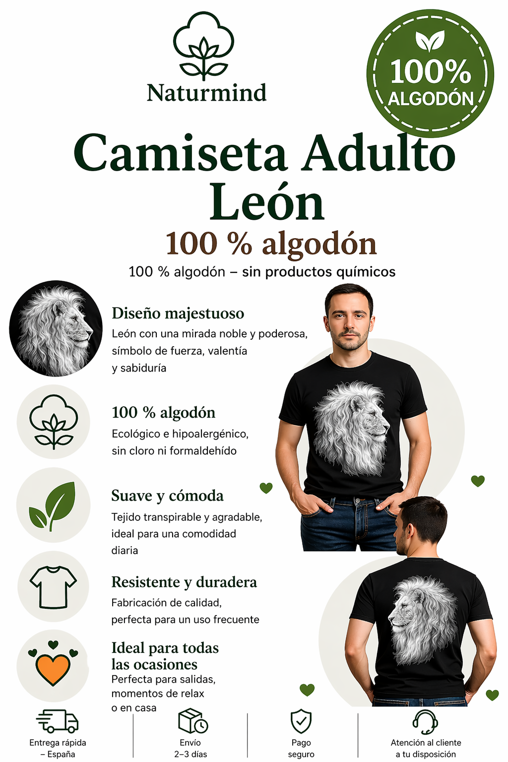 Camiseta de león para adultos