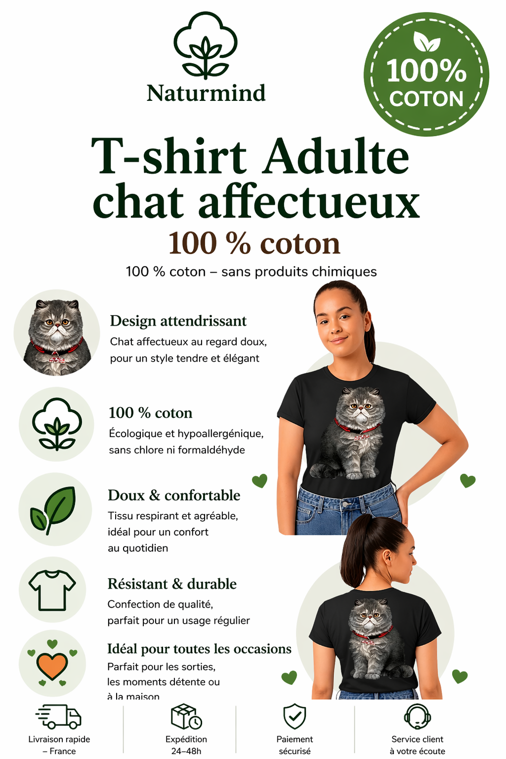 Camiseta de gato cariñoso