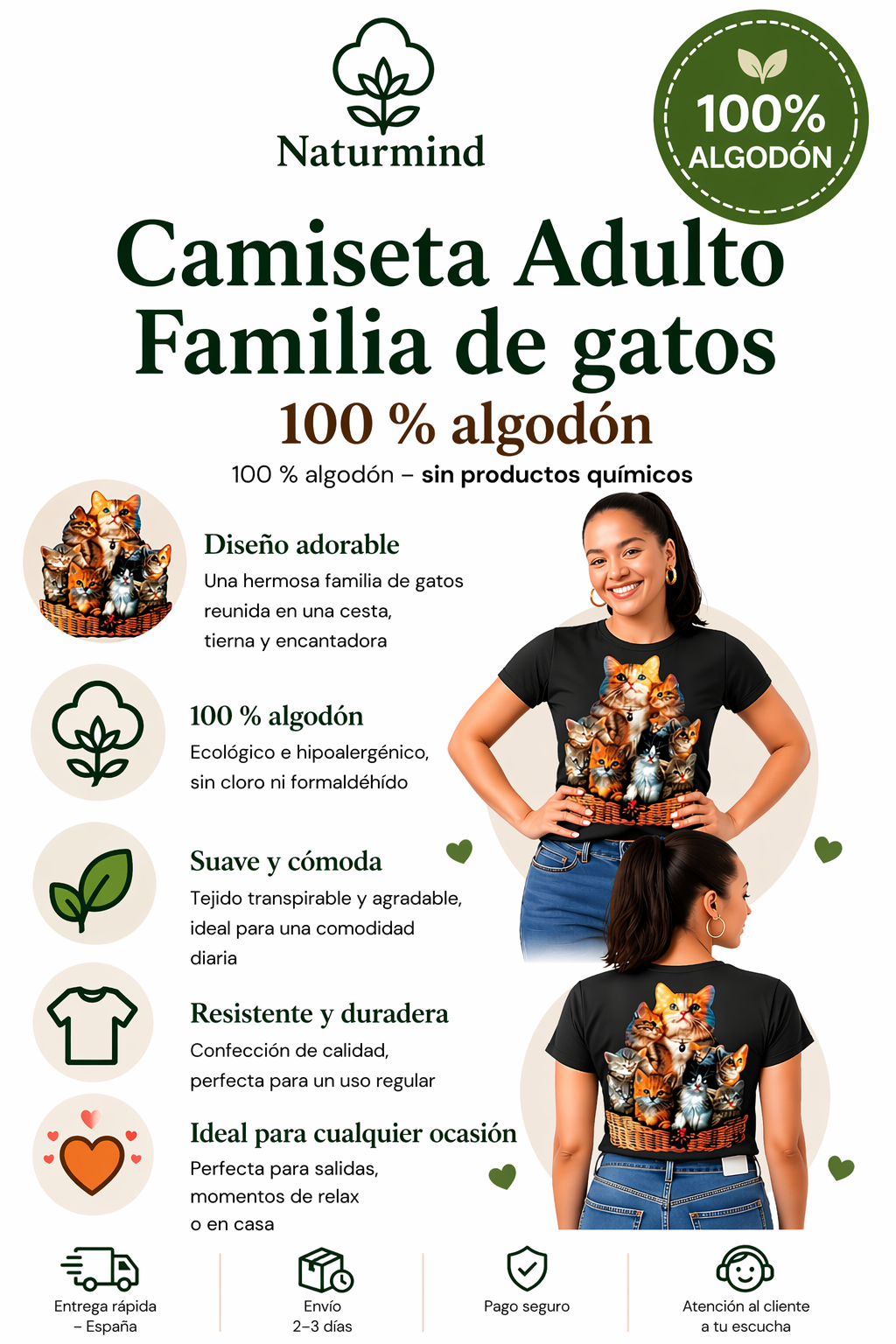 Camiseta de familia de gatos adultos