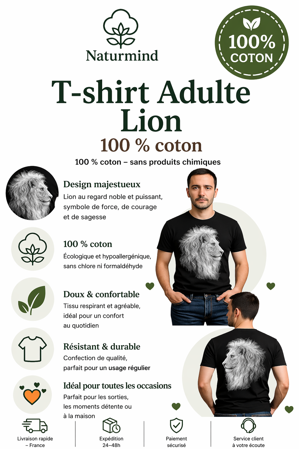 Camiseta de león para adultos