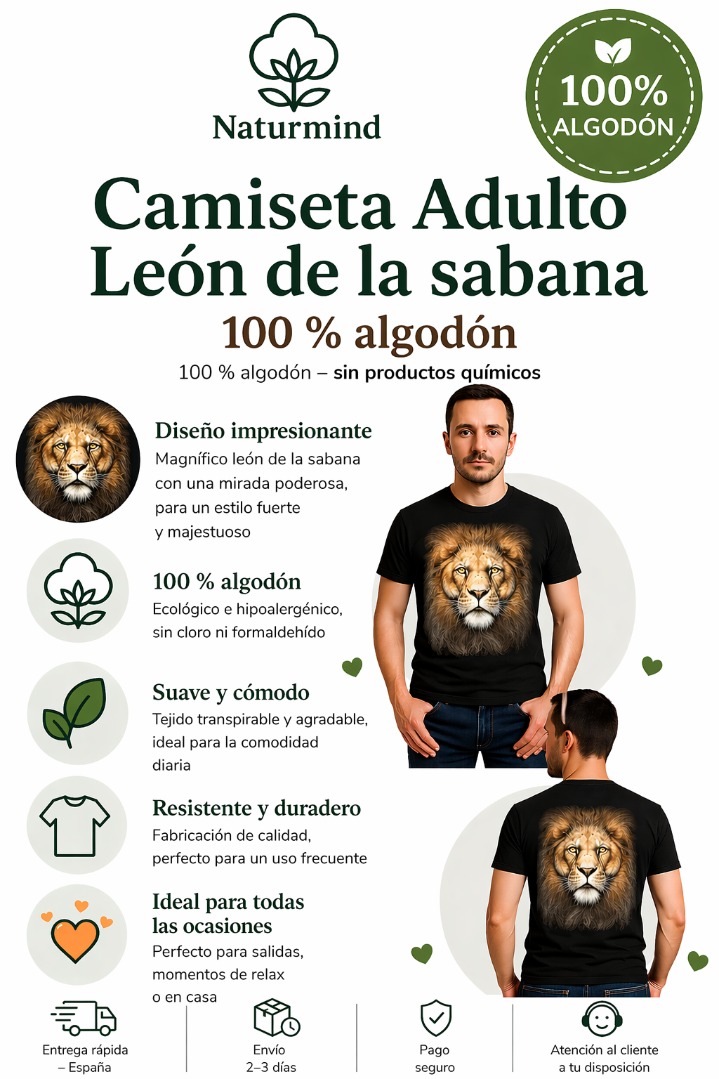Camiseta para adultos - Savannah Lion