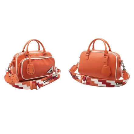 bolso de cuero naranja