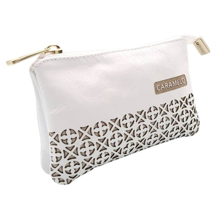 Cartera de cuero blanca