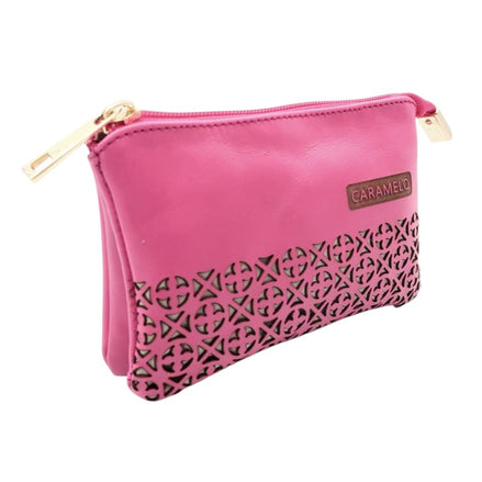 Cartera de piel fucsia