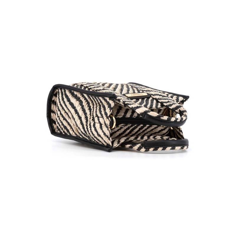 Bolso de mimbre con rayas de cebra