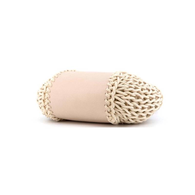 Bolso de mano de cuerda beige