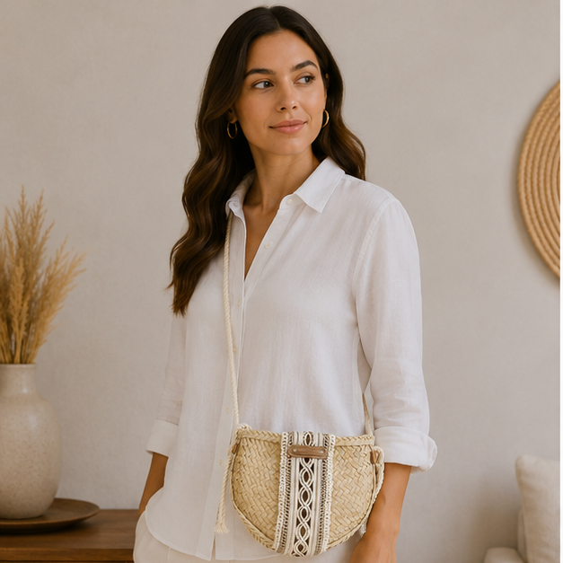 Bolso de mimbre de bambú