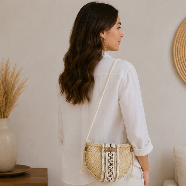 Bolso de mimbre de bambú