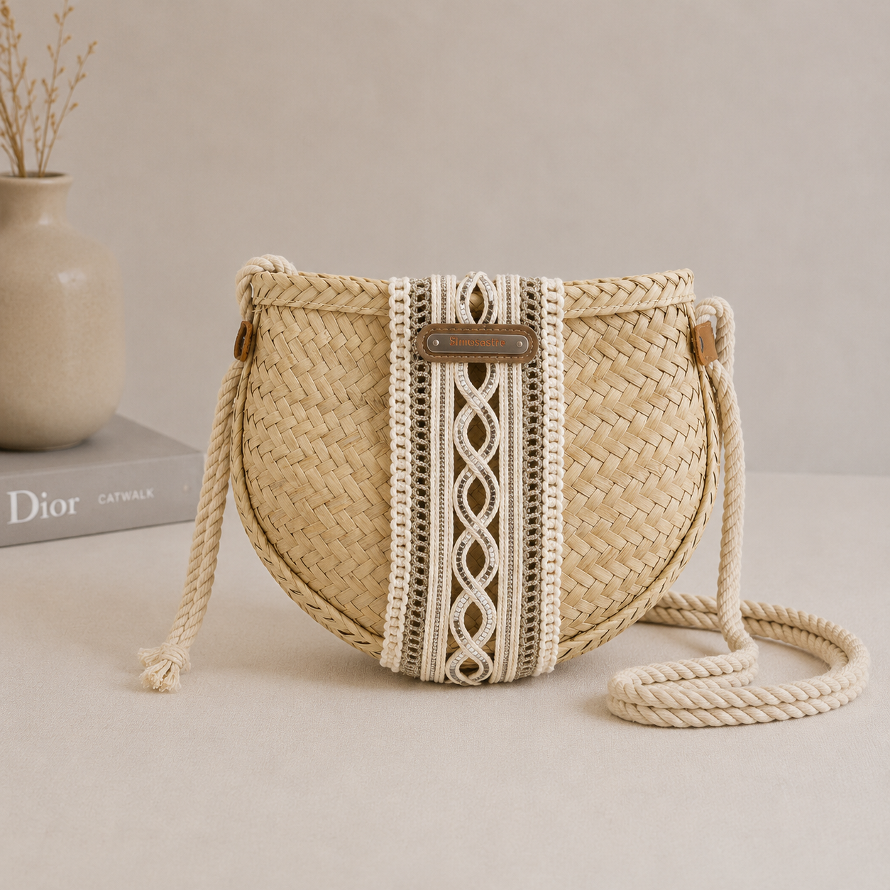 Bolso de mimbre de bambú