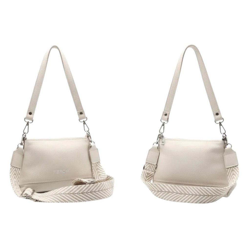 Bolso de piel beige