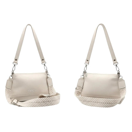 Bolso de piel beige