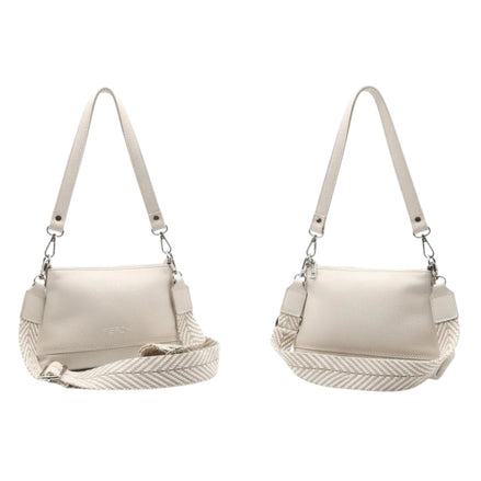 Bolso de piel beige