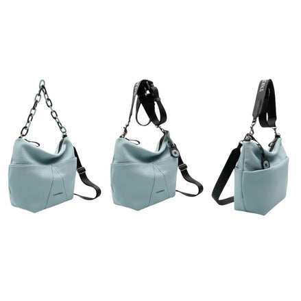 Bolso de hombro de piel verde