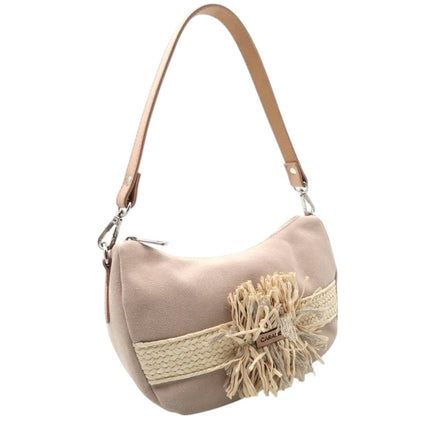 Bolso de hombro beige