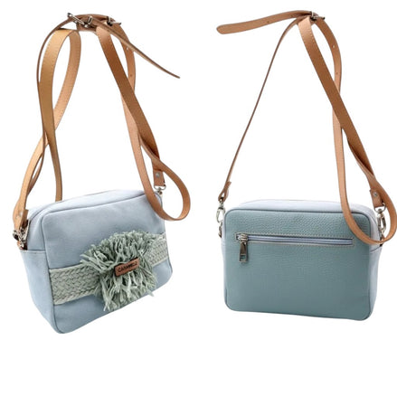 Bolso de hombro azul cielo