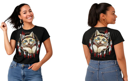 Camiseta para adultos con gato indio americano