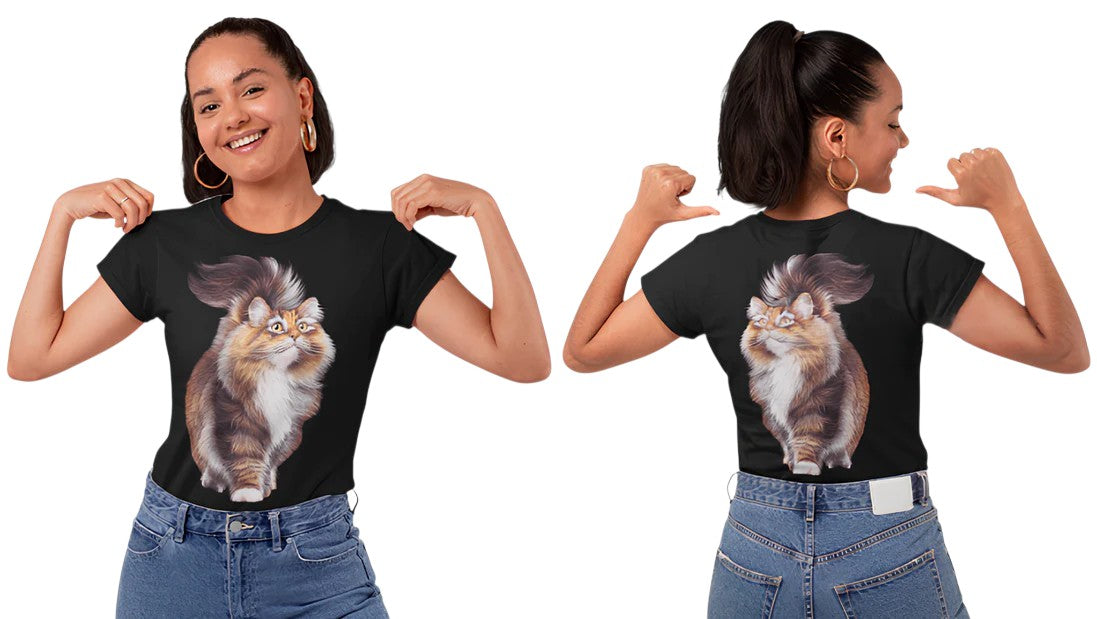 Camiseta para adultos con gato Mainecoon