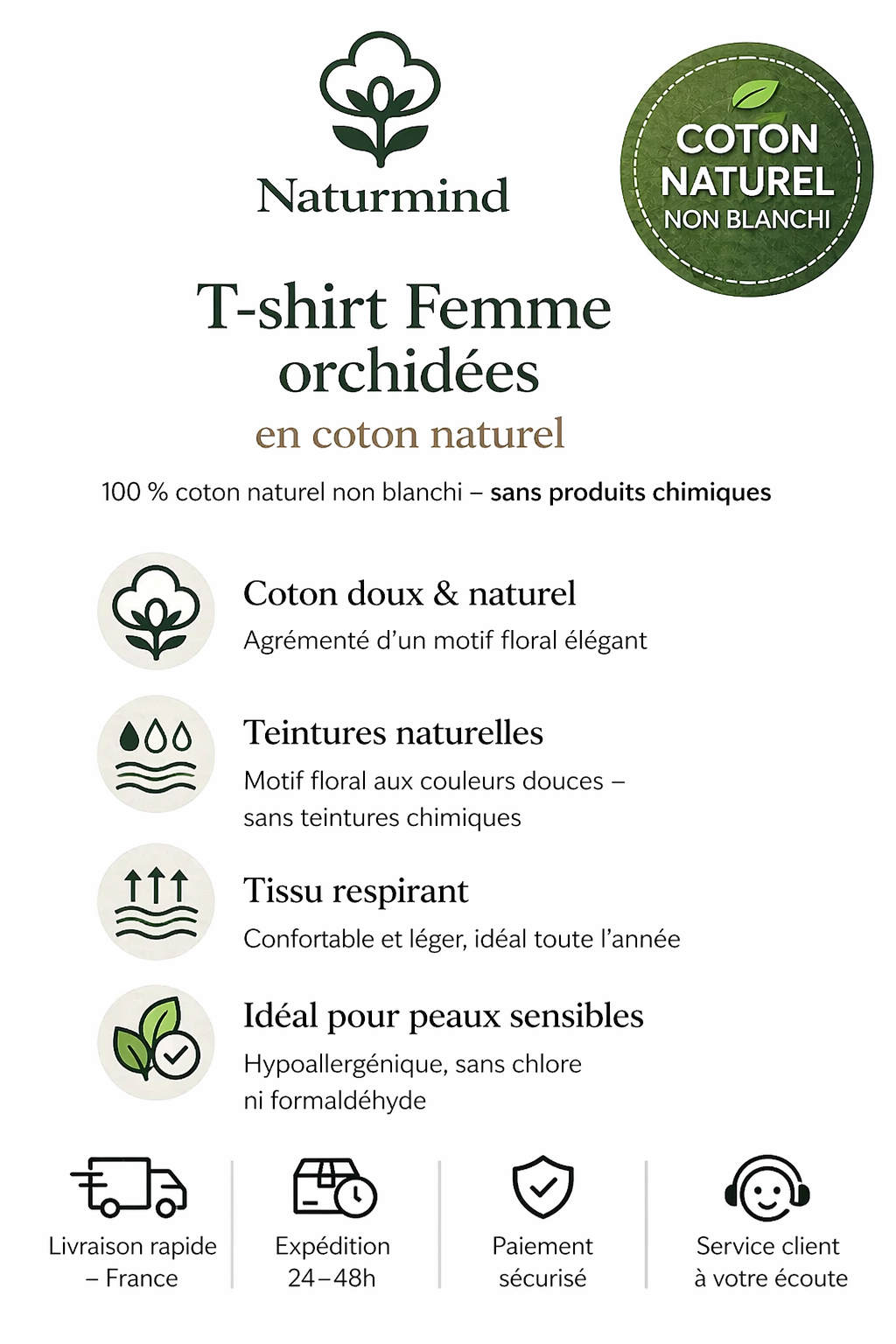 Camiseta de mujer orquídeas