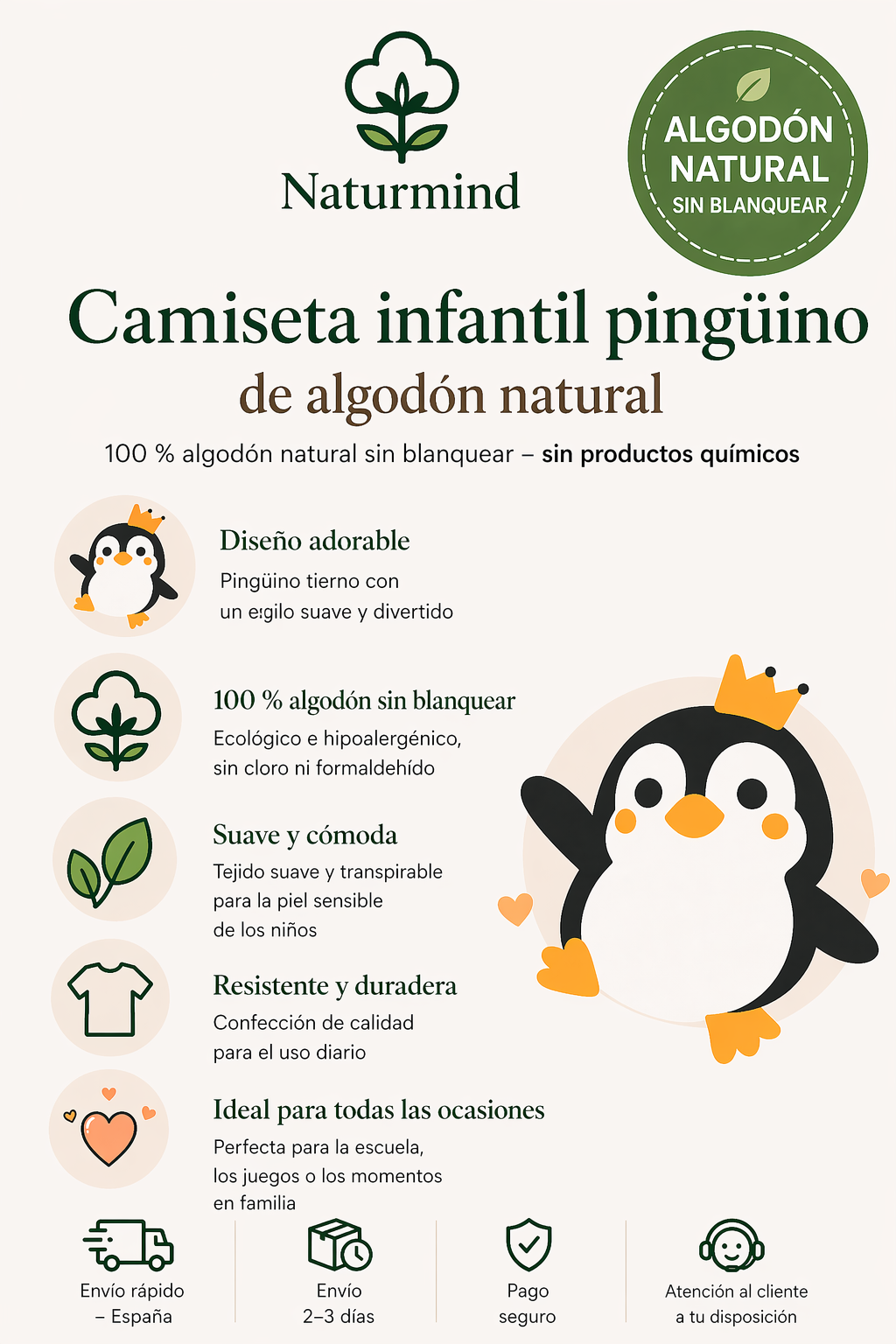Camiseta Pingüino Niños