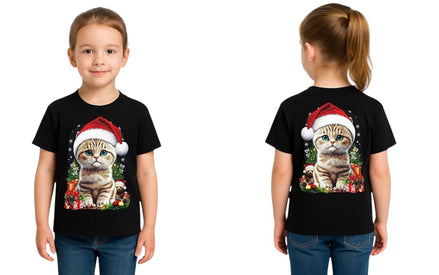 Camiseta infantil de gato navideño
